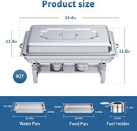 Ensemble de réchauds à buffet et de traiteurs Liyunda 9L en acier inoxydable portable avec couvercle en acier inoxydable pour hôtels et restaurants