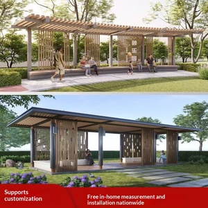 Pavillons paysagers personnalisables sur mesure, couloirs culturels de campus, parcs carrés, gazebos de forme irrégulière en acier inoxydable - Product Image 4