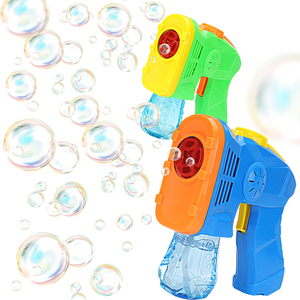 WANNA BUBBLES OEM/ODM Großhandel 4-Loch Mehrfarbiger Batteriebetriebener Seifenblasen-Blaster aus Kunststoff, Outdoor-Spielzeug Seifenblasenpistole - Product Image 1