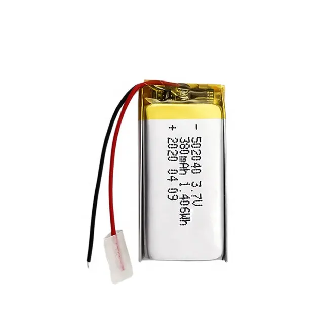 Wholesale rechargeable electric toys battery 502040 3.7v 380mm small lipo battery for gradienter/pedometer/data analyzer