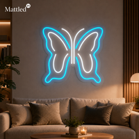 Enseigne néon LED Papillon, lumière décorative esthétique pour chambre |   Lampe néon rose pour la décoration murale de la chambre d'une adolescente |   Cadeau d'anniversaire en dropshipping