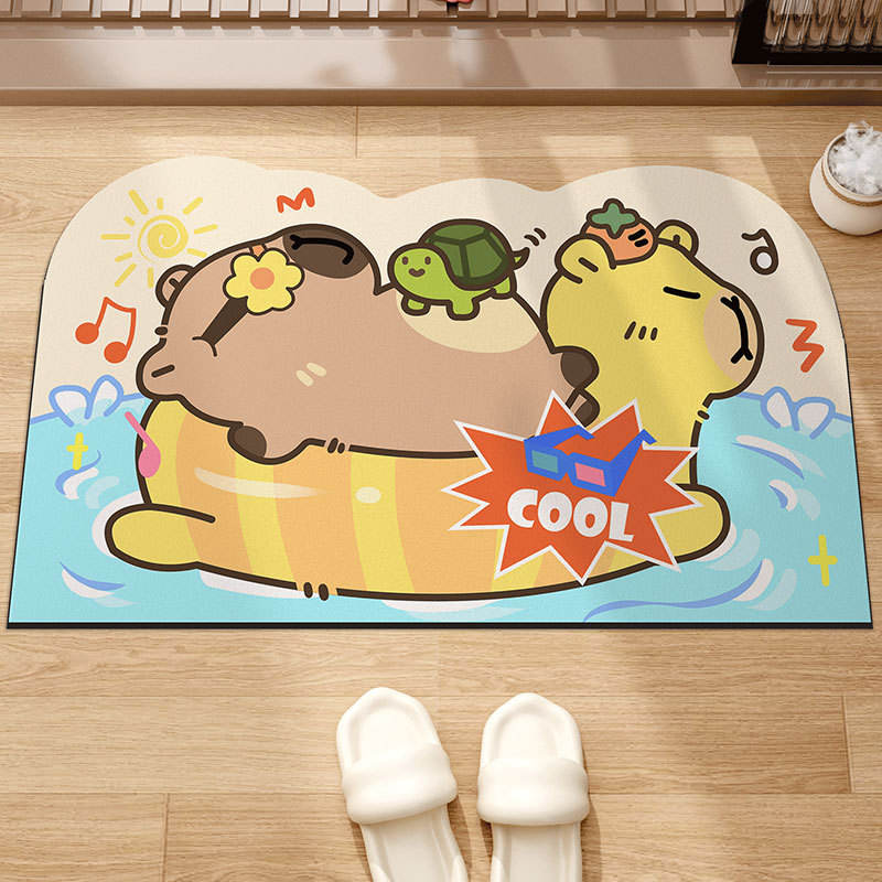 Capybara-นอนบนแหวนว่ายน้ำ