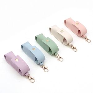 Pochette porte-rouge à lèvres en cuir PU pastel, étui portable pour baume à lèvres, sac à breloques léger, pochette suspendue pour brillant à lèvres - Product Image 3