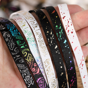 Lacets plats en argent bronzé à fleurs de noix de cajou <span class=keywords><strong>pour</strong></span> baskets AJ1AF1 <span class=keywords><strong>pour</strong></span> hommes et femmes <span class=keywords><strong>DUNK</strong></span> Splash Ink Rope Pair Sports/Casual - Product Image 1