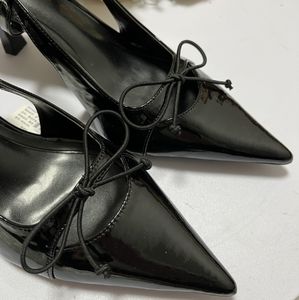 F2033 ZA Sandales à Talons pour Femmes Douces et Confortables d'Été pour Fête avec Nœud Papillon Chaussures de Ville Noires et Bordeaux - Product Image 4