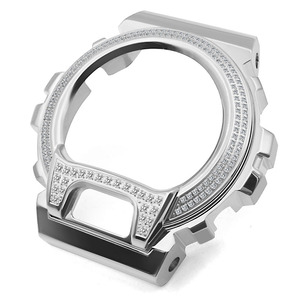 Caja de reloj con incrustaciones de piedras brillantes y correa de acero inoxidable para DW-6900 - Product Image 2