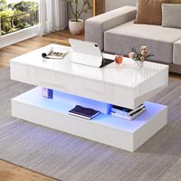Table basse avec rangement, table basse nordique relevable
