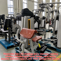 Machine à curls biceps et extensions triceps avec pile de poids sélectionnable pour projets de salles de sport commerciales et clubs de fitness