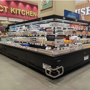 Dẫn ánh sáng multideck mở máy làm lạnh lạnh Showcase cho siêu thị đồ uống mát & hiển thị với rèm không khí - Product Image 1