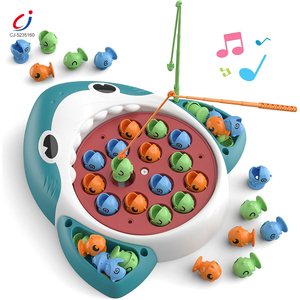 <span class=keywords><strong>Jeu</strong></span> de pêche électronique interactif de bureau Chengji pour enfants, thème <span class=keywords><strong>requin</strong></span> de dessin animé, avec plateau rotatif - Product Image 1