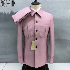 2025 modesto traje de negocios Premium de alta calidad para hombre primavera manga larga Top pantalones conjunto de dos piezas trajes de boda para hombres <span class=keywords><strong>M169</strong></span> - Product Image 4