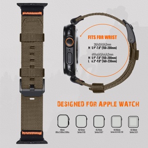 Upro Adjustable Nylon <b>Watch</b> Band for apple <b>Watch</b> Ultra 3/49mm & 46mm Pin Buckle Sport Woven Two Piece Smartwatch Strap - Product Image 5