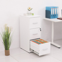Archivador de Acero con 4 Cajones, Gabinete Metálico con Cerradura para Almacenamiento de Documentos de Oficina