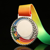 Médaille Marathon Médaille en métal de sport en alliage de zinc avec médaille de couleur d'émail de ruban de sublimation complet
