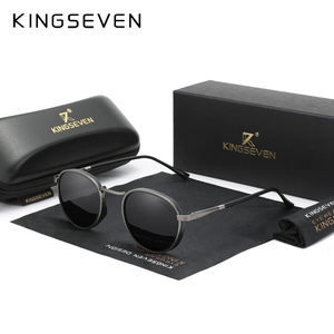 KINGSEVEN 2024 Lunettes de Soleil Rondes Polarisées UV400 pour Hommes, Monture Vintage, Protection Visuelle pour Femmes 7375 - Product Image 3
