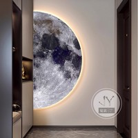 Lampe LED demi-lune moderne de luxe léger haut de gamme, peinture en relief, impression haute résolution, nature morte en porcelaine de cristal