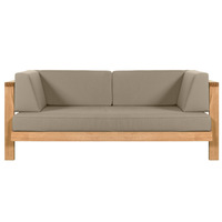 Ensemble de canapé d'extérieur démontable, confortable, durable, écologique, imperméable, avec petite table basse, en teck massif, pour jardin et terrasse