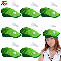 Béret en peluche fantaisie pour joueur de golf avec balle et petit drapeau – Accessoire de fête et fournitures pour vêtements – Vente en gros