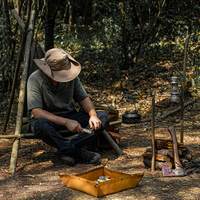 Sac de rassemblement multifonctionnel en toile imperméable Bushcraft Outdoor Camping Oil Waxed Cushion Firewood Storage Hiking Accessory