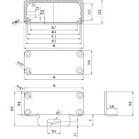 Boîtier en aluminium extrudé ultra-mince 46*19mm, plaque murale anodisée de longueur personnalisée pour lecteur de carte intelligente de contrôle d'accès RFID