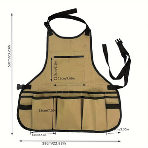 Multifunctional Tool <b>Apron</b> Khaki Work Suit Garden Tools Adult Solid Color Antifouling - Product Image 2