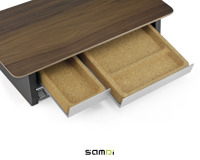 Organisateur de bureau moderne SAMDI en bois de bouleau et de chêne, plateau suspendu dissimulé sous le bureau, rangement de bureau, accessoire de bureau tendance pour ordinateur