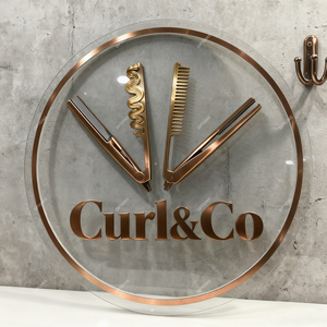 ป้ายอะคริลิคกลมแบบกำหนดเองพร้อมไฟแบ็คไลท์สำหรับธุรกิจ ป้ายโลโก้ติดผนังแบบมีไฟแบ็คไลท์ ป้ายไฟ LED สำหรับร้านเสริมสวย จัดส่งรวดเร็ว - Product Image 3