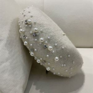 Chapeau de peintre pour adultes et enfants, style petite fragrance, orné de perles et strass, motif mouton, style coréen, pour l'hiver, l'extérieur et la plage - Product Image 2