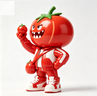 Figurine de tomate personnalisée en PVC et ABS, statue d'art fabriquée en Chine, figurine de designer sur mesure pour la vente en gros de marques (OEM)