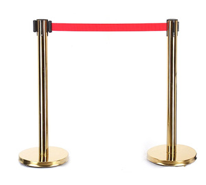Có thể thu vào vành đai thép không gỉ hàng đợi stanchion cực kiểm soát đám đông rào cản an ninh đường rào cản - Product Image 4