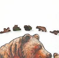 Nouveau puzzle en bois éducatif 2D imprimé en offset 4 couleurs CMJN, les trois ours, pour les enfants de 2 à 4 ans, jouets personnalisés