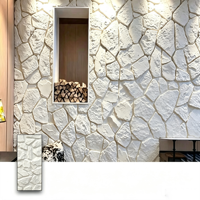Panneau mural 3D en PU effet pierre, design en relief personnalisable pour restaurant, café, boutique, fond de mur intérieur