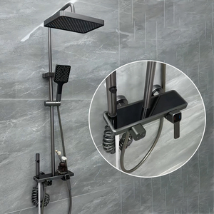 Nouveau robinet <span class=keywords><strong>de</strong></span> <span class=keywords><strong>salle</strong></span> <span class=keywords><strong>de</strong></span> <span class=keywords><strong>bain</strong></span> moderne à 4 modes, haute pression, pluie, mélangeur, système <span class=keywords><strong>de</strong></span> douche <span class=keywords><strong>pour</strong></span> baignoire, OEM ODM, vente en gros d'usine, ensemble <span class=keywords><strong>de</strong></span> douche - Product Image 1