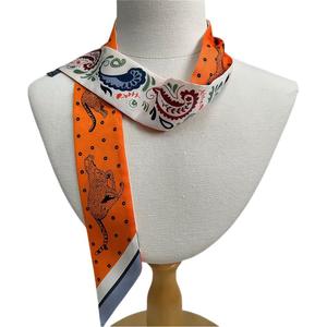 بيع بالجملة وشاح حرير فاخر من نسيج التويل لمقبض الحقائب وشاح شعر حريري مصمم للنساء - Product Image 2