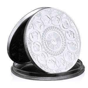 มังกรจีนสิบสองราศีของที่ระลึกชุบทองเงินและของขวัญเหรียญโชคดีเหรียญที่ระลึก - Product Image 5