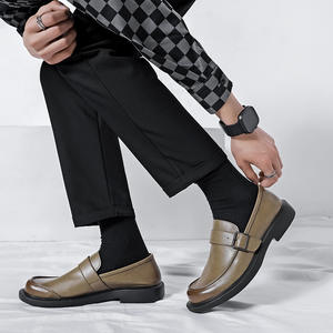 Chaussures en cuir décontractées pour hommes 2025 nouvelles chaussures habillées d'affaires Style britannique et américain chaussures de bureau plates en cuir souple - Product Image 6