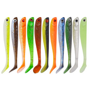Appâts souples de pêche 55mm 75mm T queue poisson leurres de pêche arc-en-ciel couleur paillettes balançoire <span class=keywords><strong>hiver</strong></span> pêche sur glace Spinner appât - Product Image 2