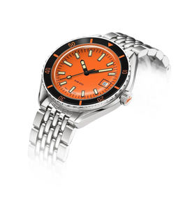 Reloj mecánico automático para hombre de 42mm, reloj de pulsera de acero inoxidable, esfera naranja, cristal de zafiro, resistente al agua hasta 20bar - Product Image 3
