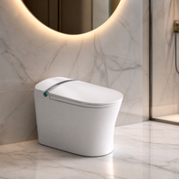 WC intelligent avec télécommande, siège chauffant, chasse d'eau par gravité, fixation murale, drainage en céramique (siphon en P et en S), salle de bain moderne