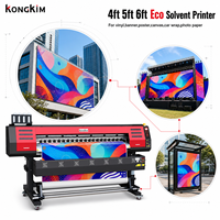 Impresora Eco Solvente Dual XP600 Kongkim de 5 pies (1.6 m) para el Crecimiento de Negocios de Señalización y Publicidad