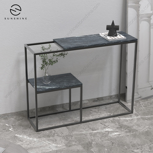 Mesa Consola Moderna con Tapa de Mármol y Estructura Metálica, Diseño Minimalista para Recibidor o Entrada - Product Image 6