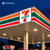 Panneau d'affichage LED personnalisé pour prix de carburant de station-service 7-Eleven en extérieur, enseigne pylon pour station-service Mobil