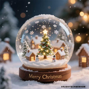 رخيصة لون مخصص زينة عيد الميلاد الزجاج كرة الثلج تذكارية قرية عيد الميلاد سنو غلوب - Product Image 6