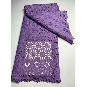 Nouveau produit, tissu en dentelle de cordon en tissu, avec des motifs Aso Oke perlés, pour les femmes nigérianes, vêtements de fête - Product Image 5