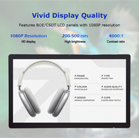 Kiosco de Señalización Digital LCD de 1080P Montado en la Pared con Software CMS en la Nube Gratuito, Uso en Interiores, Encendido Automático y Soporte de Animación