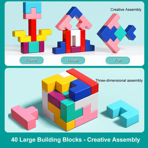 Puzzles en bois 3D stéréo, jouet éducatif pour bébé, blocs <span class=keywords><strong>Tetris</strong></span>, puzzle pour enfants de 3 à 7 ans, jouets éducatifs pour enfants - Product Image 2