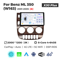 Autoradio stéréo MEKEDE MS Android 15 8 cœurs avec Wi-Fi sans fil pour Mercedes-Benz ML 350 W163 2001-2005, lecteur DVD de voiture avec RDS et GPS, système audio