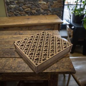 Laser Cut Heart Gift <b>Box</b> <b>Wooden</b> Flip Top Organizer Home Decor Craft Customizable <b>Keepsake</b> Supplier Hollow Design Storage Case - Product Image 2