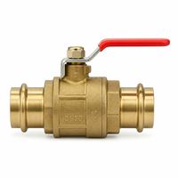Robinet à boisseau sphérique en laiton, raccordement à sertir, PN16, 1/2 po-1 po, joint en PTFE pour conduite d'arrivée de gaz naturel domestique