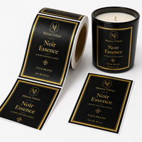 Étiquettes de parfum d'ambiance avec pelliculage doux au toucher, encre métallisée, adhésives pour boîtes de bougies et diffuseurs – Fourniture personnalisée